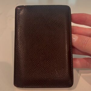 Louis Vuitton Bordeaux Burgundy Taiga Pocket Organizer Wallet Card Holder Slim